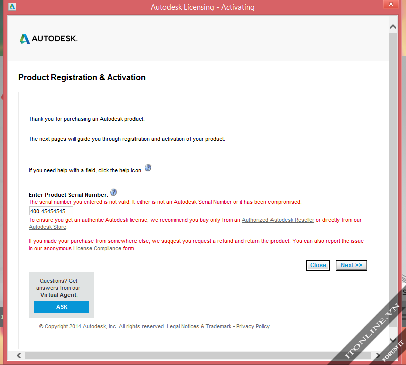 autocad activation code 2014